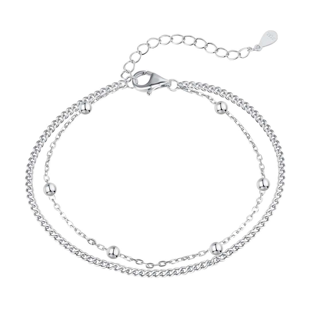 [Revel Jewelry]Zartes Perlenarmband mit doppelter Lage