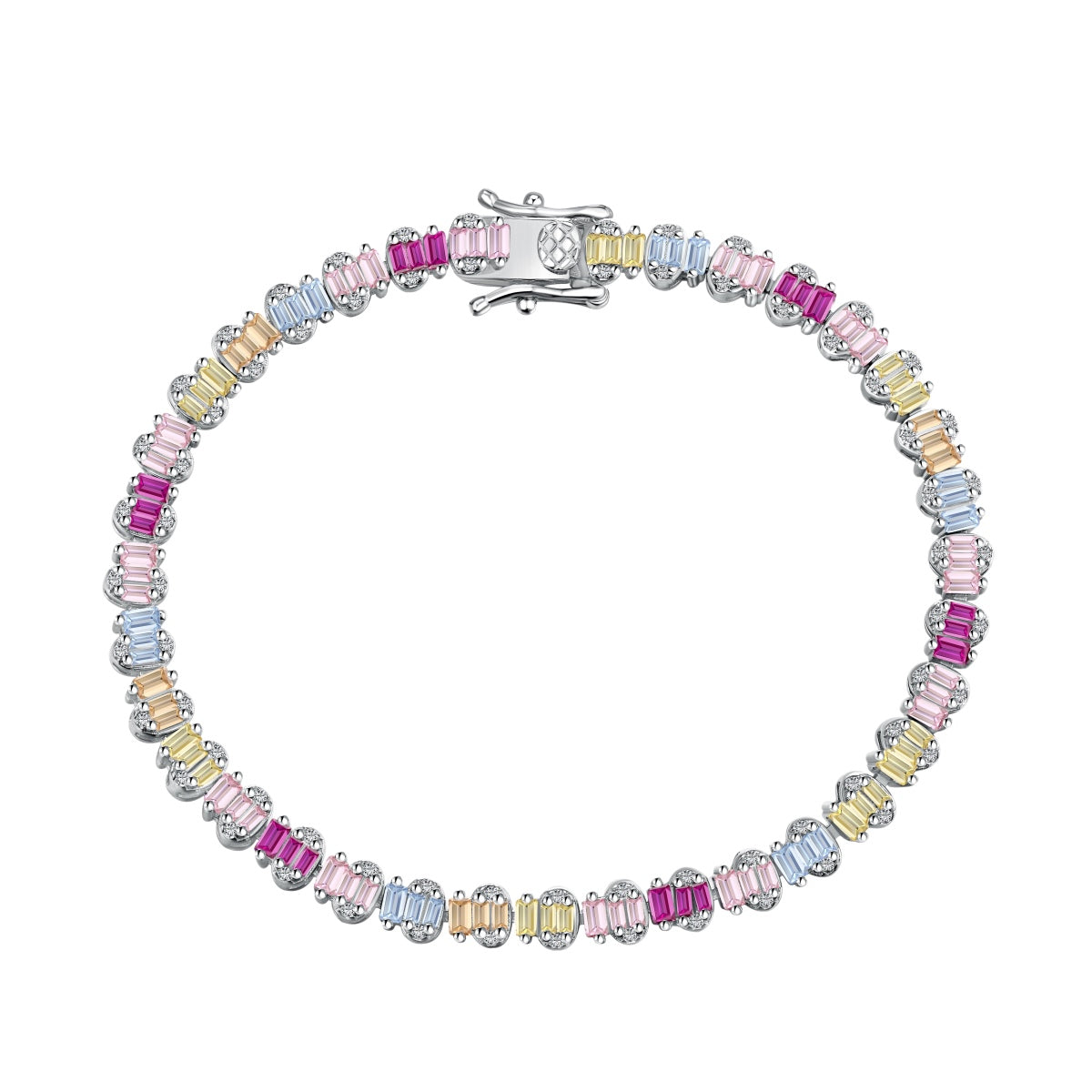 [Revel Jewelry]繊細なカラフルエメラルドカットパーティーブレスレット