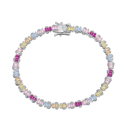 [Revel Jewelry]繊細なカラフルエメラルドカットパーティーブレスレット
