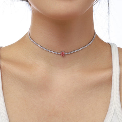 [Revel Jewelry]1.0 carat Unique Pear Cut Tennis Necklace