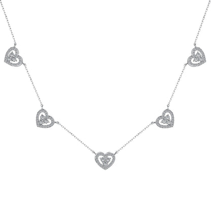 [Revel Jewelry]Funkelnde Fünf-Herzen-Halskette