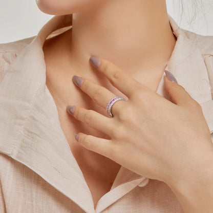 [Revel Jewelry]Auffälliger, farbenfroher Radiant-Schliff Alltagsring