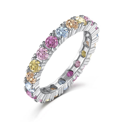 [Revel Jewelry]Dazzling Lustrous Round Cut Tennis Ring