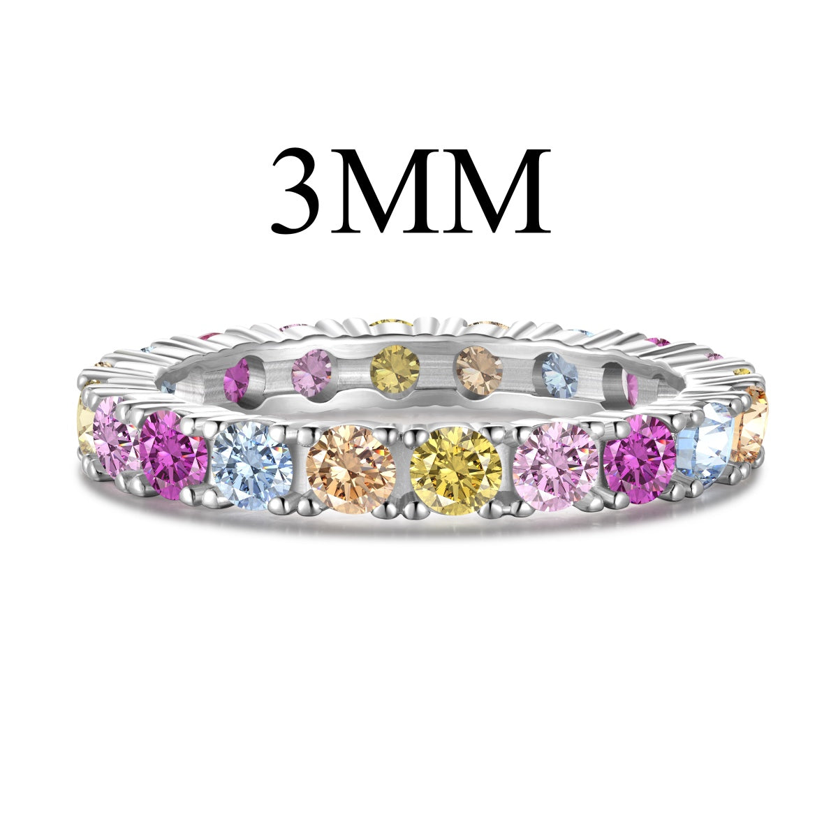 [Revel Jewelry]Dazzling Lustrous Round Cut Tennis Ring