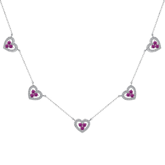 [Revel Jewelry]Funkelnde Fünf-Herzen-Halskette