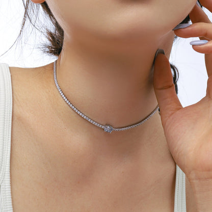 [Revel Jewelry]1.0 Carat Shining Oval Cut Necklace