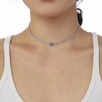 [Revel Jewelry]1.0 Carat Shining Oval Cut Necklace