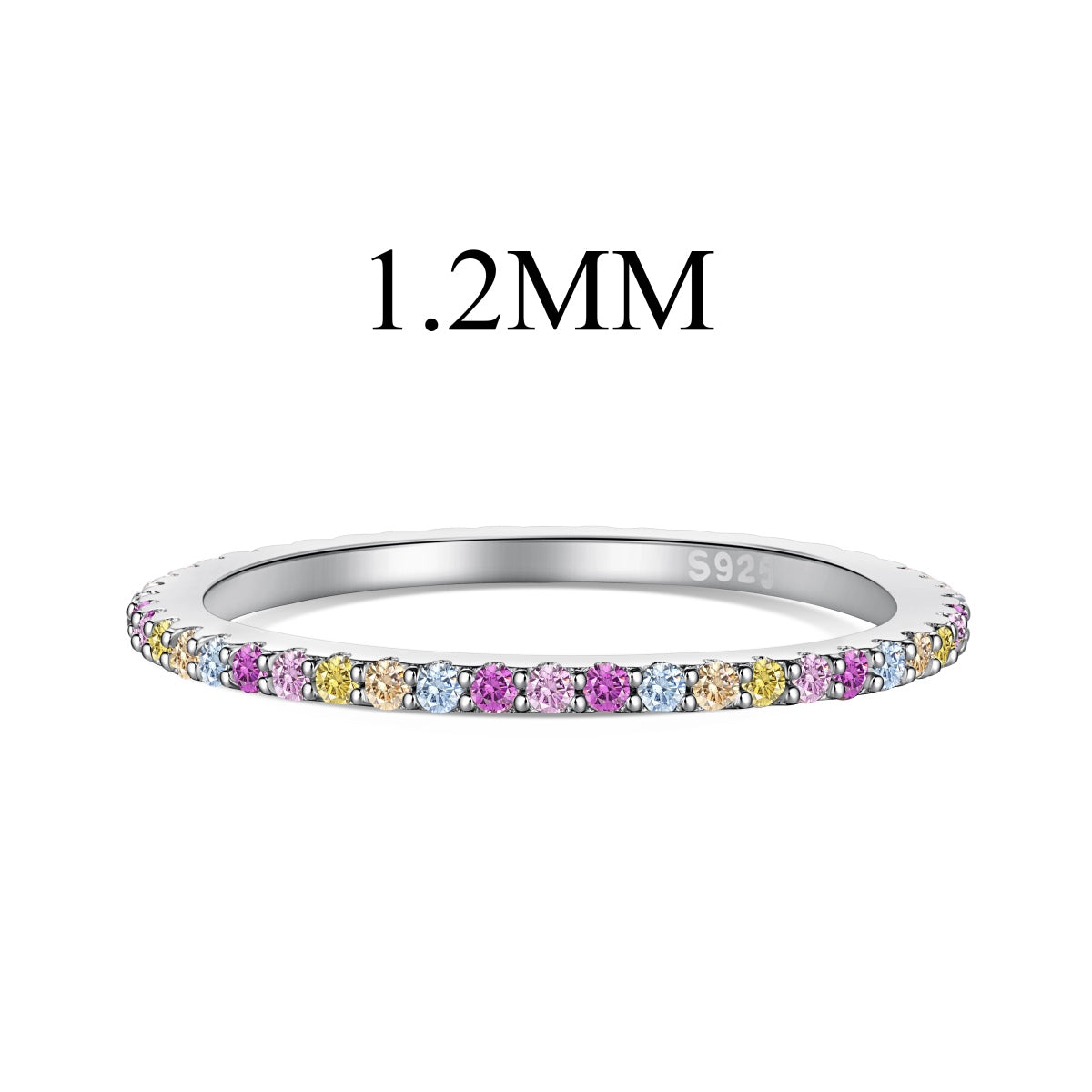 [Revel Jewelry]Ornate Colorful Round Cut Tennis Ring