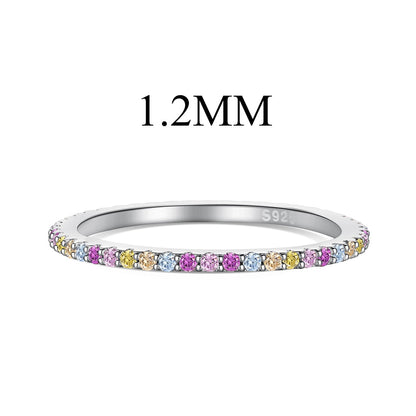 [Revel Jewelry]Ornate Colorful Round Cut Tennis Ring