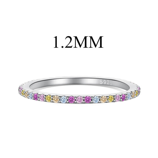 [Revel Jewelry]Ornate Colorful Round Cut Tennis Ring