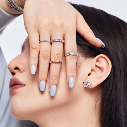 [Revel Jewelry]Unique Scintillating Round Cut Daily Ring
