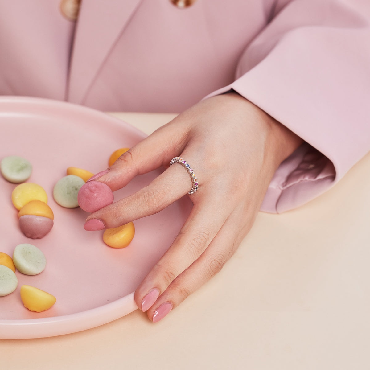 [Revel Jewelry]Unique Scintillating Round Cut Daily Ring