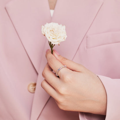 [Revel Jewelry]Unique Scintillating Round Cut Daily Ring
