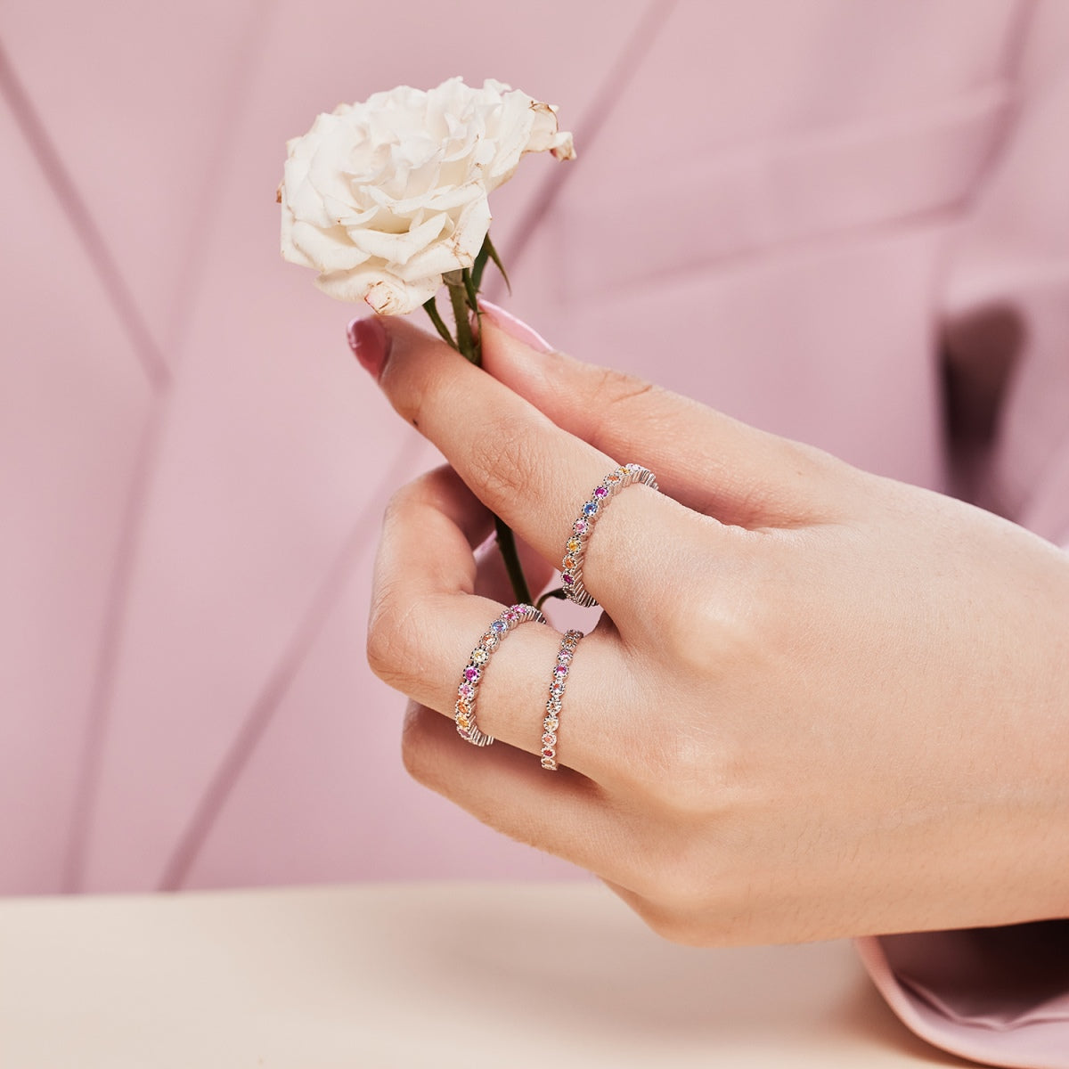[Revel Jewelry]Unique Scintillating Round Cut Daily Ring