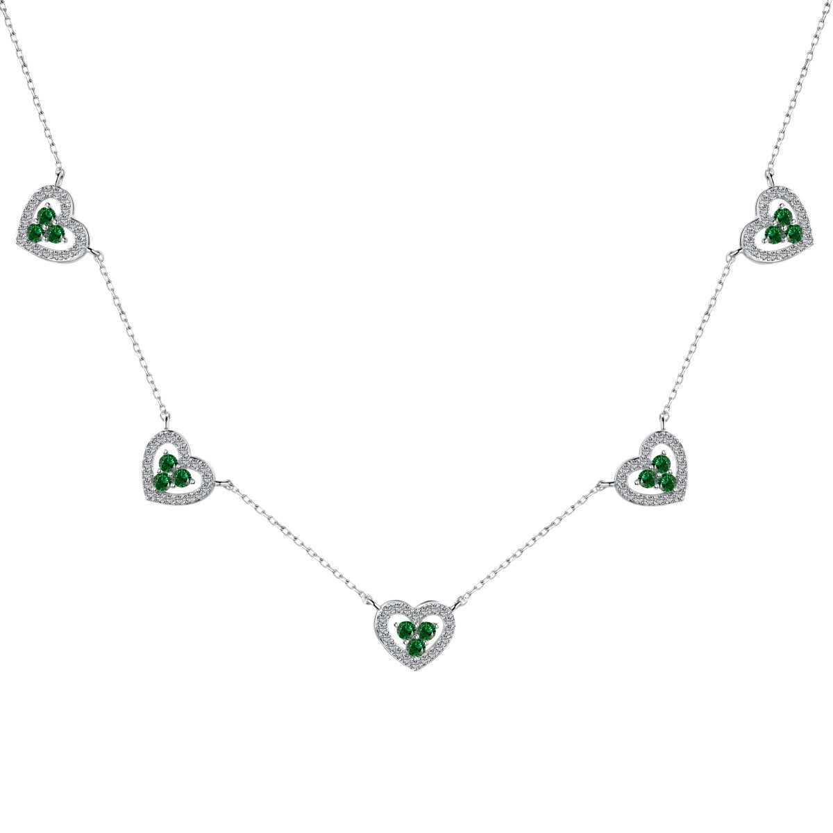[Revel Jewelry]Funkelnde Fünf-Herzen-Halskette