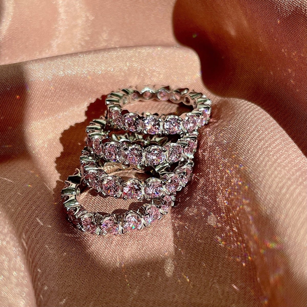 [Revel Jewelry]Eternity Round Cut Tennis Ring