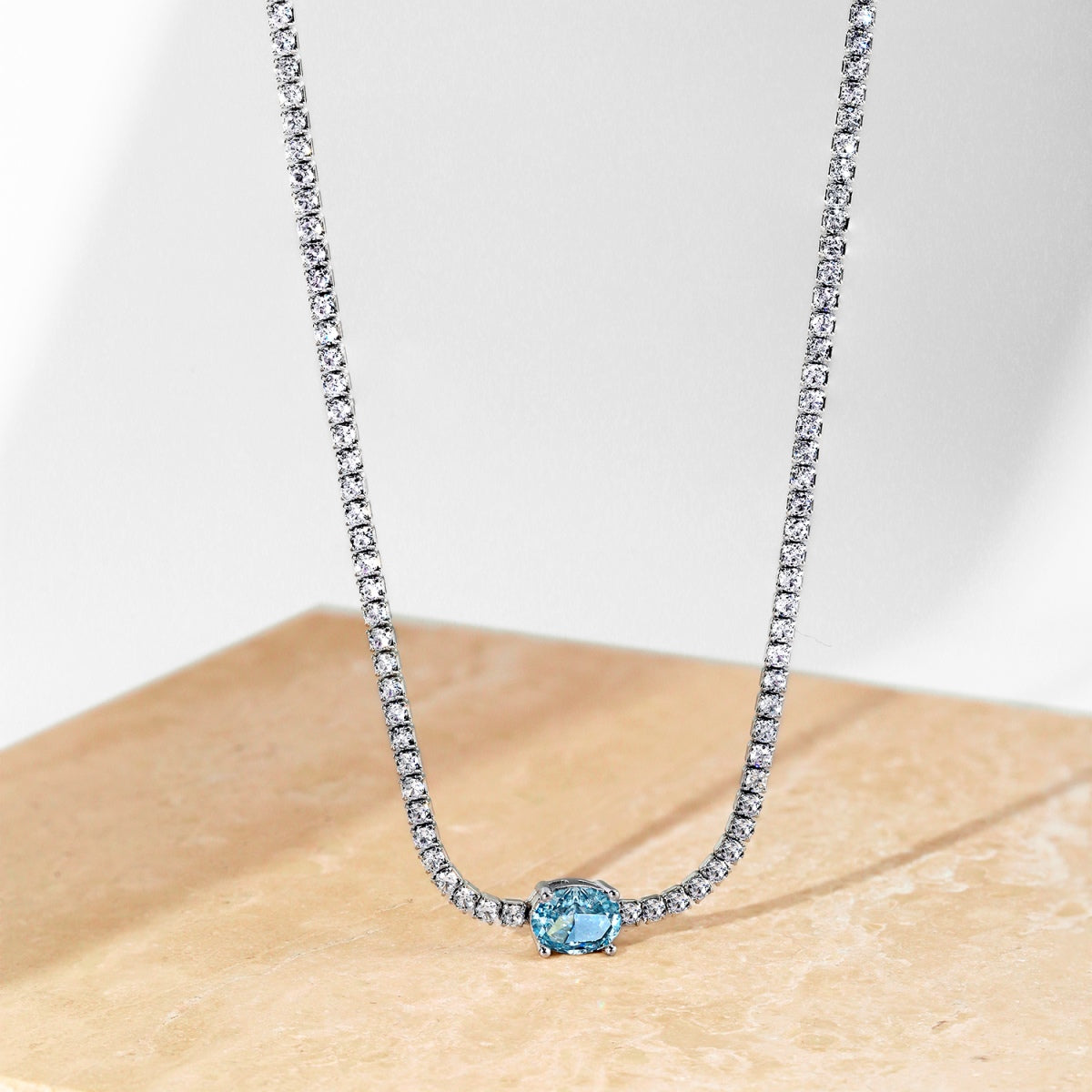 [Revel Jewelry]1.0 Carat Shining Oval Cut Necklace