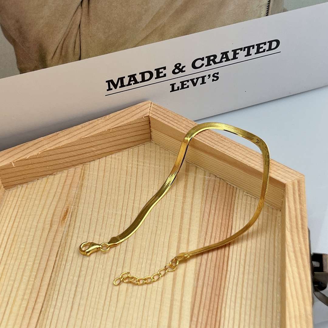 [Revel Jewelry]Flat Snake Bone Chain Blade Necklace