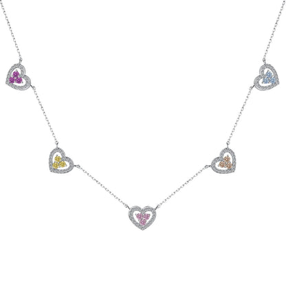[Revel Jewelry]Funkelnde Fünf-Herzen-Halskette