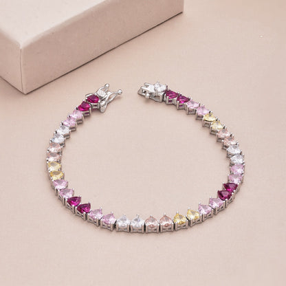 [Revel Jewelry]ラグジュアリーカラフルロマンチックハート型ラバーブレスレット