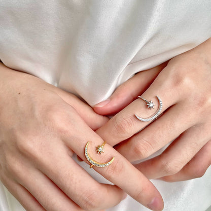 [Revel Jewelry]Eternity Moon & Star Ring