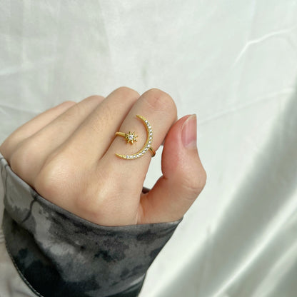 [Revel Jewelry]Eternity Moon & Star Ring