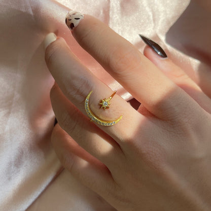 [Revel Jewelry]Eternity Moon & Star Ring