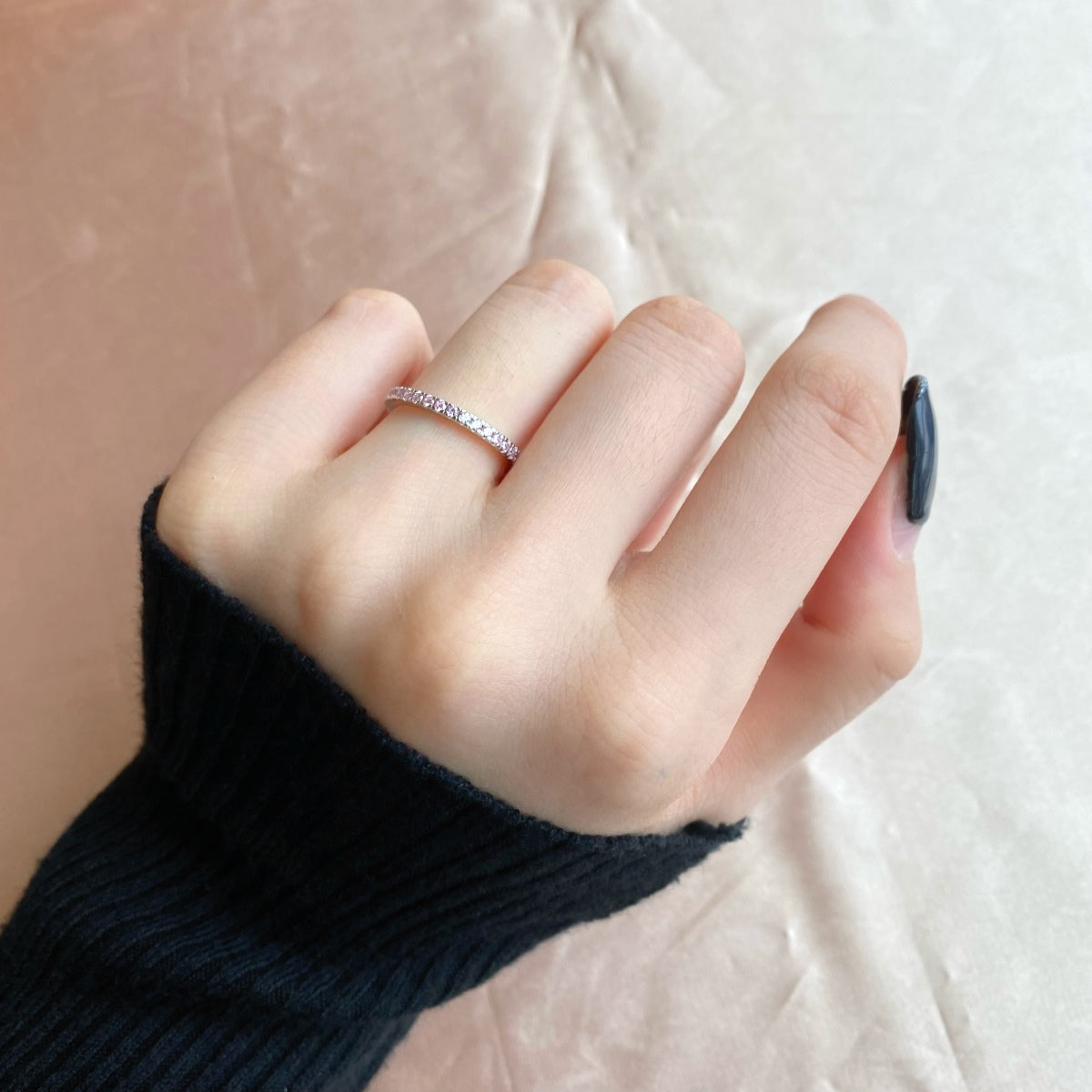 [Revel Jewelry]Delicate Sparkling Round Cut Daily Ring