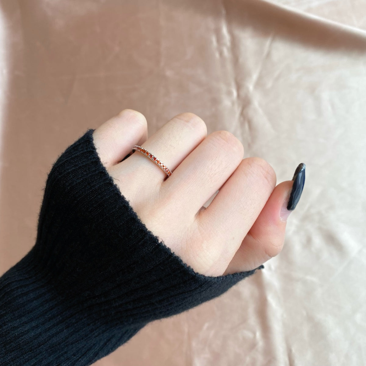 [Revel Jewelry]Delicate Sparkling Round Cut Daily Ring