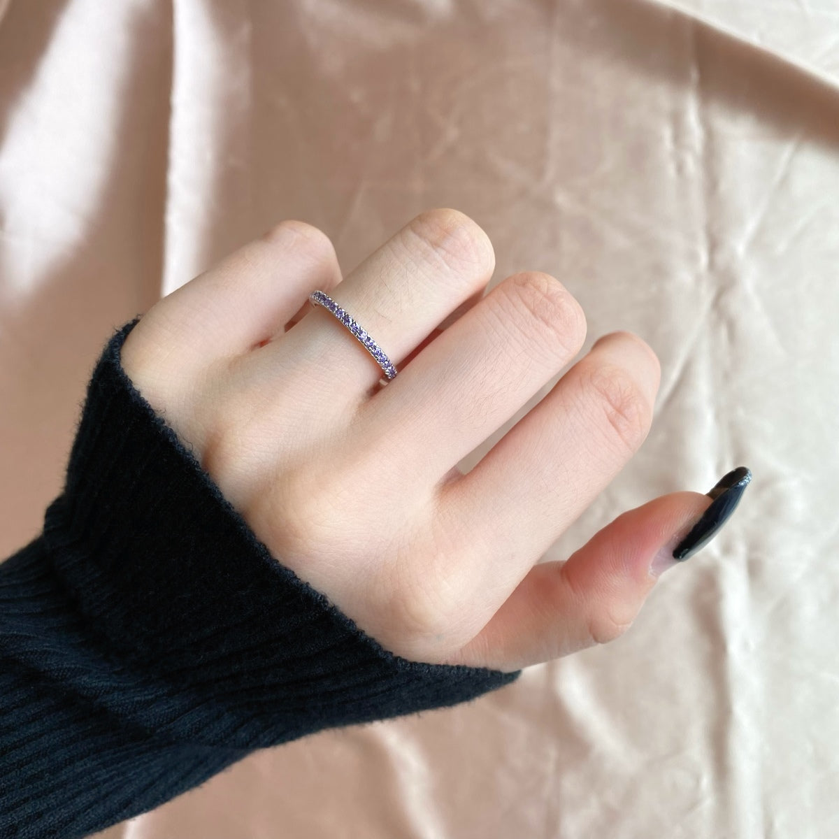 [Revel Jewelry]Delicate Sparkling Round Cut Daily Ring