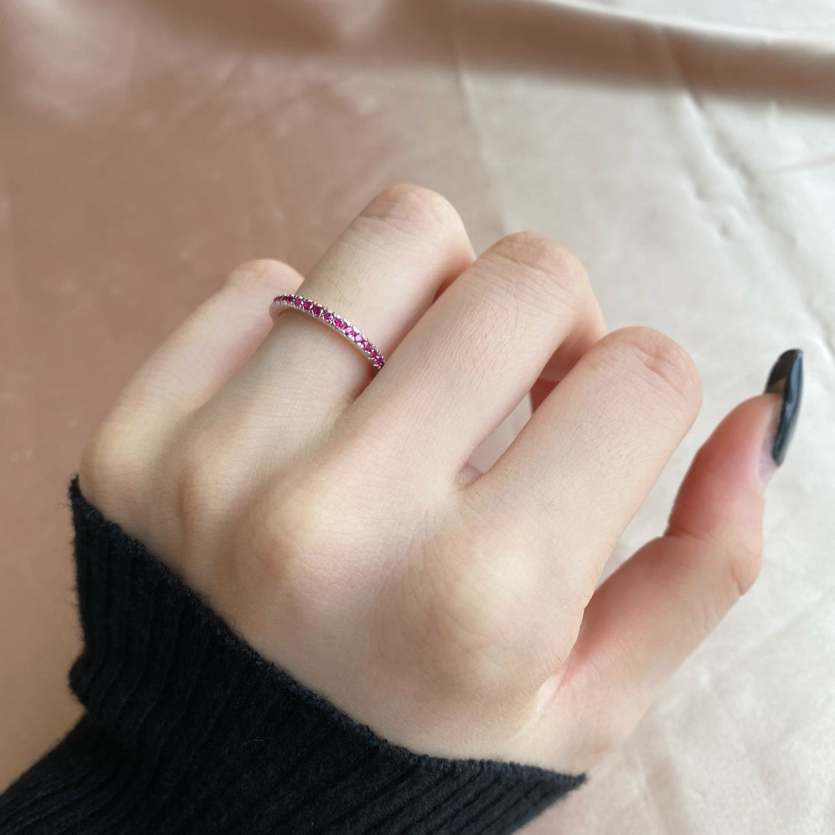 [Revel Jewelry]Delicate Sparkling Round Cut Daily Ring
