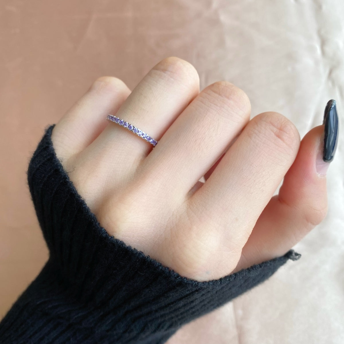 [Revel Jewelry]Delicate Sparkling Round Cut Daily Ring
