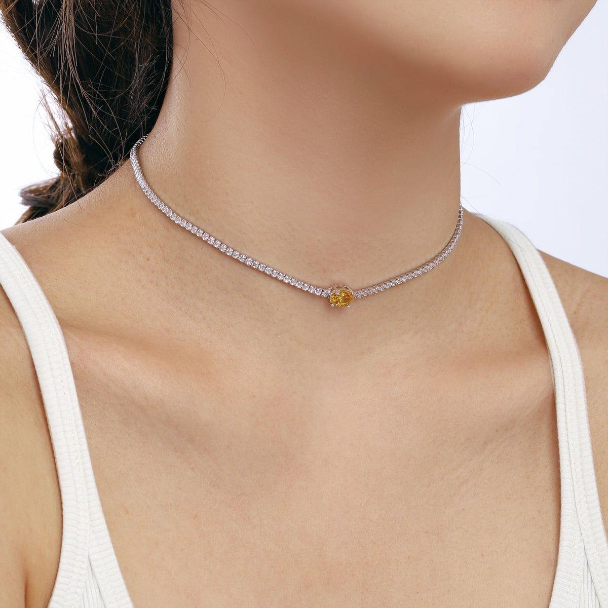 [Revel Jewelry]1.0 Carat Shining Oval Cut Necklace