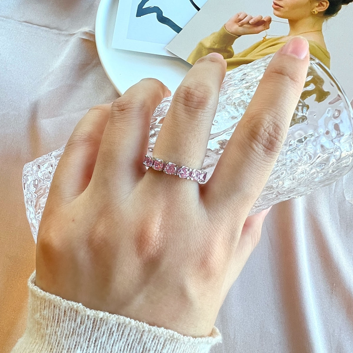 [Revel Jewelry]Eternity Round Cut Tennis Ring