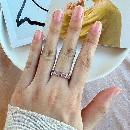 [Revel Jewelry]Eternity Round Cut Tennis Ring