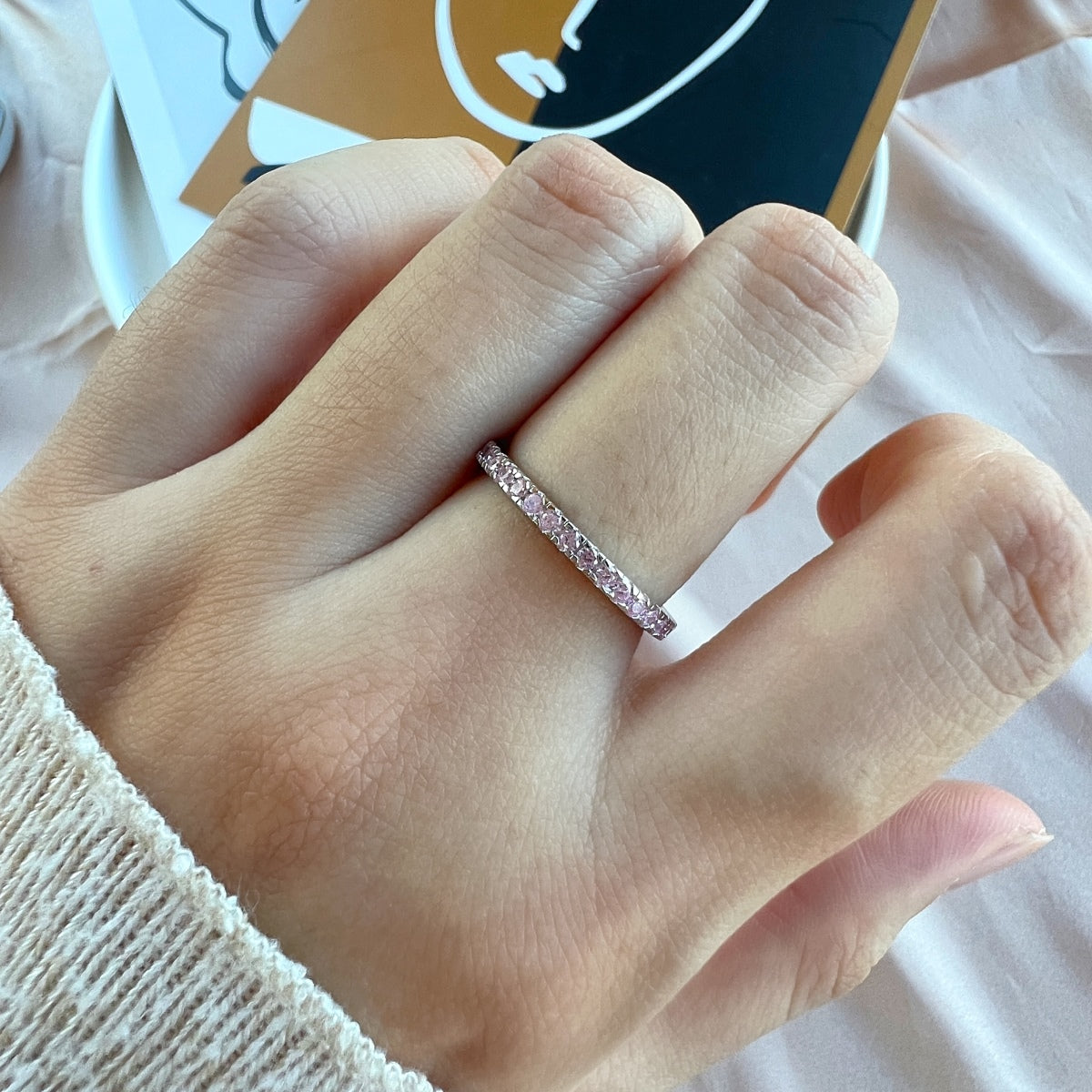[Revel Jewelry]Delicate Sparkling Round Cut Daily Ring
