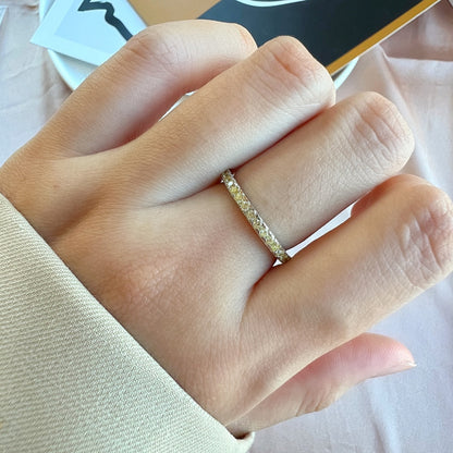 [Revel Jewelry]Delicate Sparkling Round Cut Daily Ring