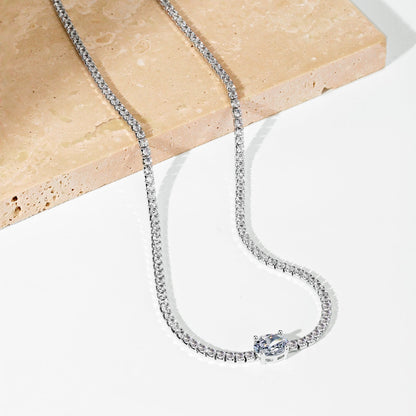 [Revel Jewelry]1.0 Carat Shining Oval Cut Necklace