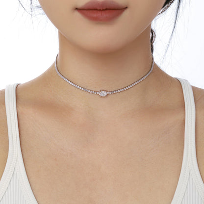 [Revel Jewelry]1.0 Carat Shining Oval Cut Necklace