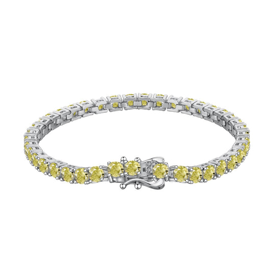 [Revel Jewelry]Ornate Dazzling Round Cut Tennis Bracelet