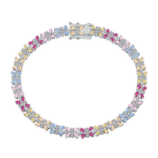 [Revel Jewelry] Strahlendes, farbenfrohes Party-Armband mit Smaragdschliff