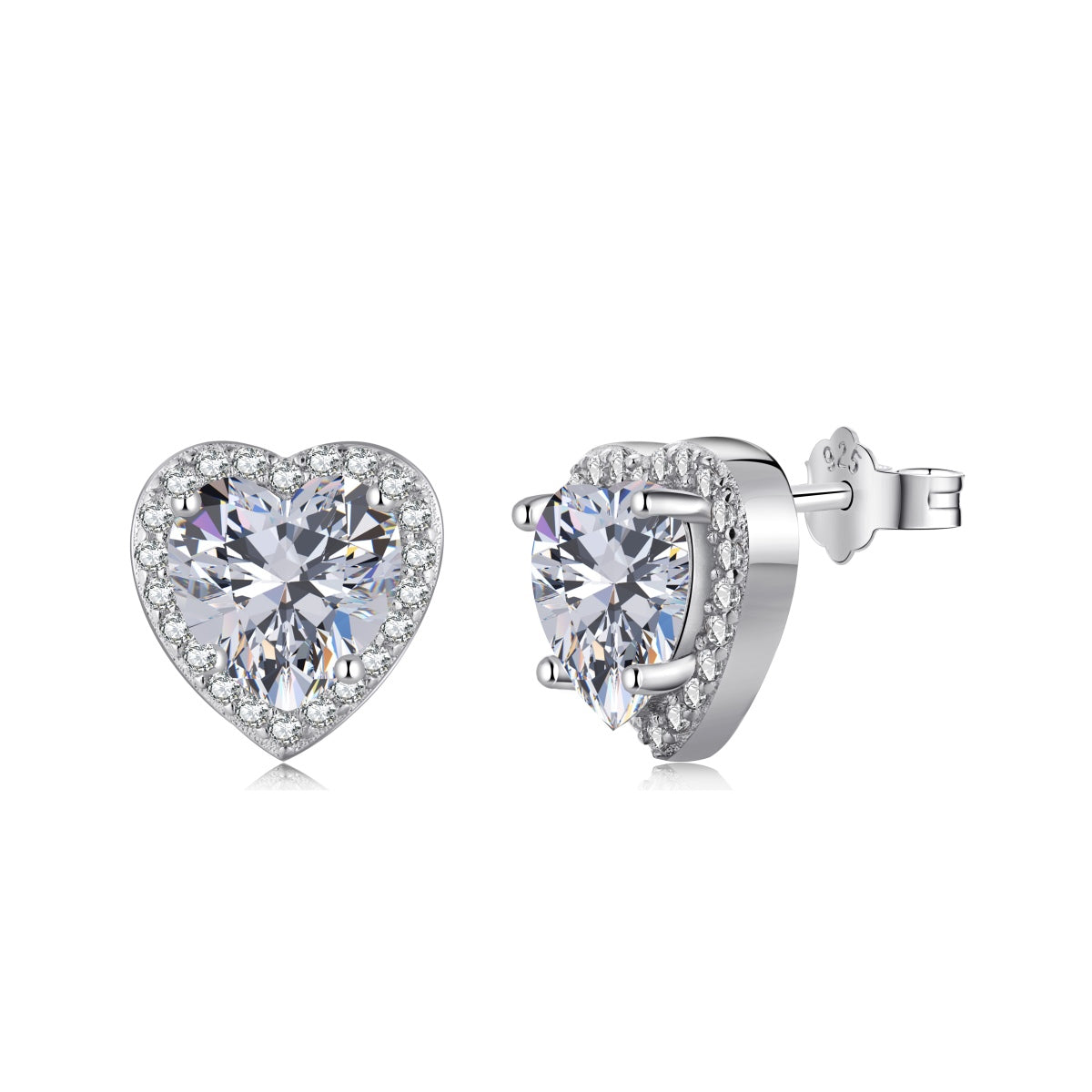 [Revel Jewelry]Sparkling Heart Shape Lover Earrings