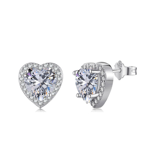 [Revel Jewelry]Sparkling Heart Shape Lover Earrings
