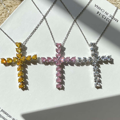 [Revel Jewelry]Radiant Cross Shape Necklace