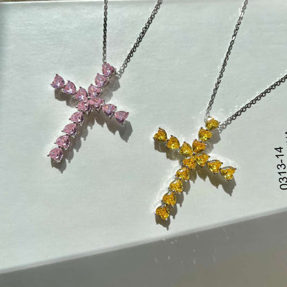 [Revel Jewelry]Radiant Cross Shape Necklace