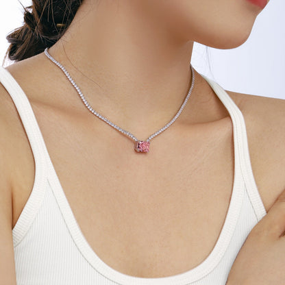 [Revel Jewelry]4.0 Carat Elegant Radiant Cut Necklace