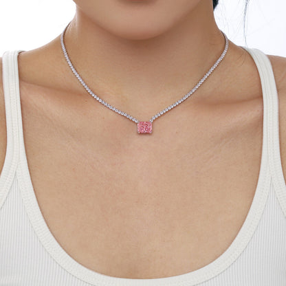 [Revel Jewelry]4.0 Carat Elegant Radiant Cut Necklace