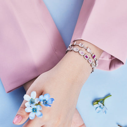 [Revel Jewelry]華奢で魅力的なエメラルドカットデイリーブレスレット