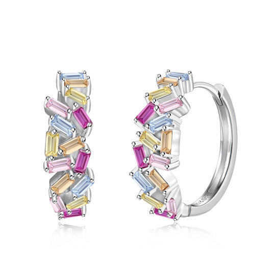 [Revel Jewelry]Dazzling Colorful Emerald Cut Daily Earrings