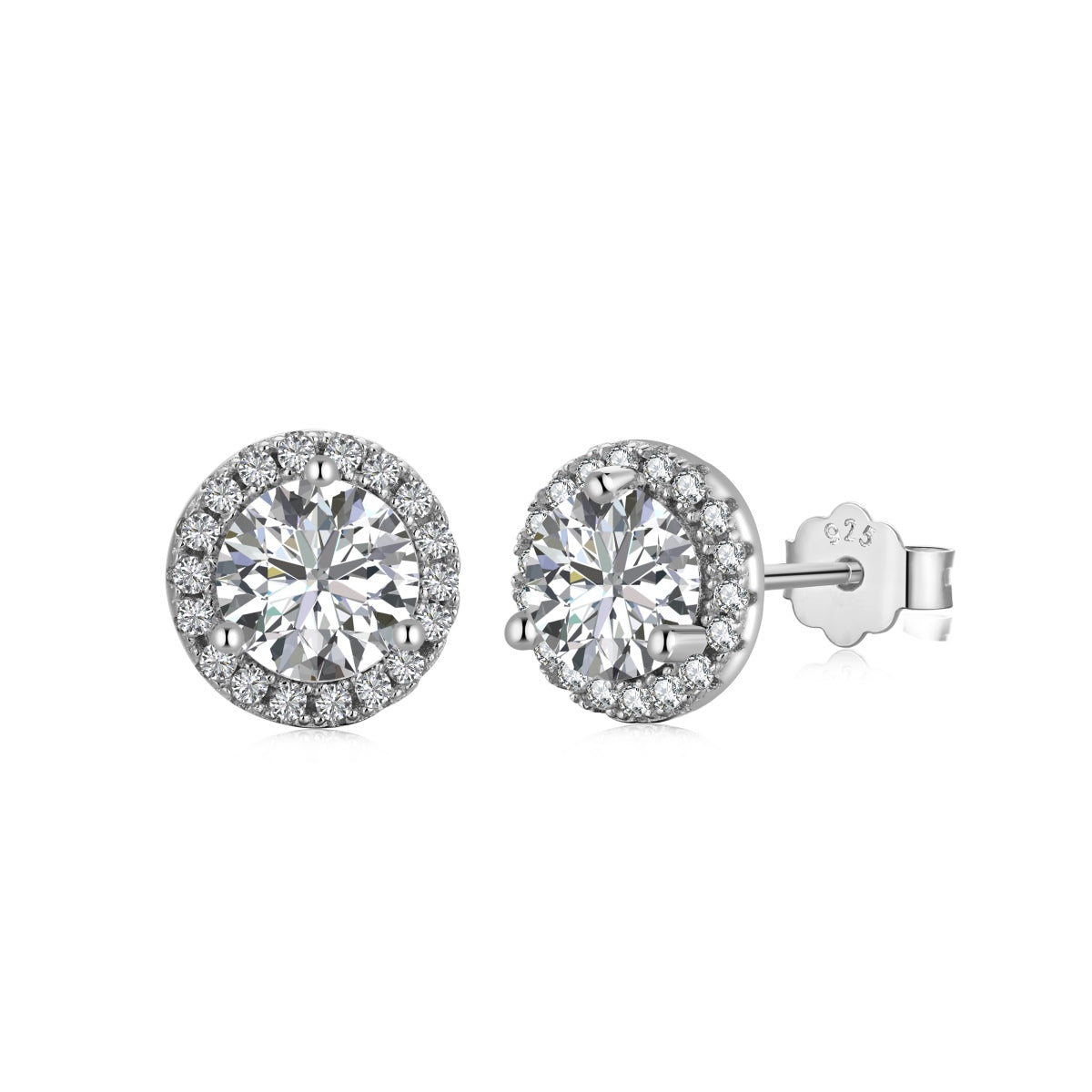 [Revel Jewelry]Classic Princess Round Shape Earrings
